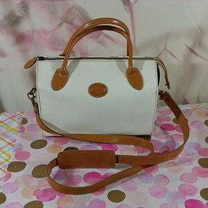 Esprit Tan and White Satchel with Timeless Design